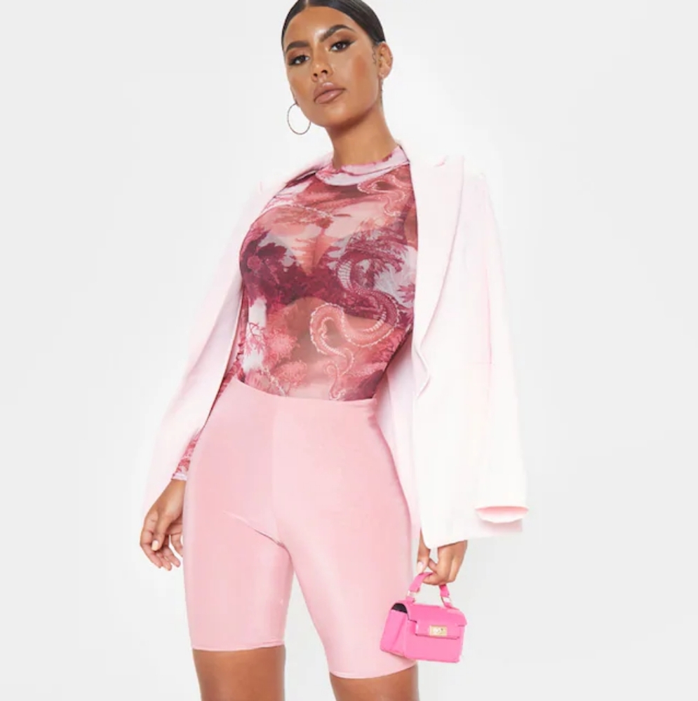 Missguided China print high neck mesh bodysuit - Picture 2 of 4